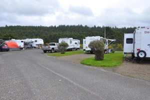 Parking lot of the Cape Kiwanda RV Park