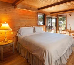 Bedroom with wooden floor and walls