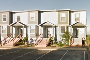 Row homes near the beach