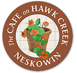 Cafe on Hawk Creek sign in Neskowin